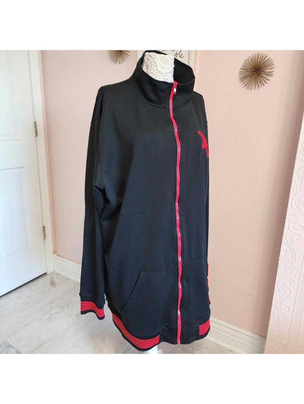 Rocawear Men’s 4XL Black Red Full-Zip Track Jacket Big Tall Y2K Hip Hop